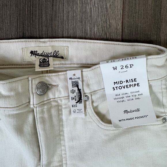Madewell Mid Rise Slim Leg Stovepipe Jeans US Women's 26 Petite - Picture 4 of 7